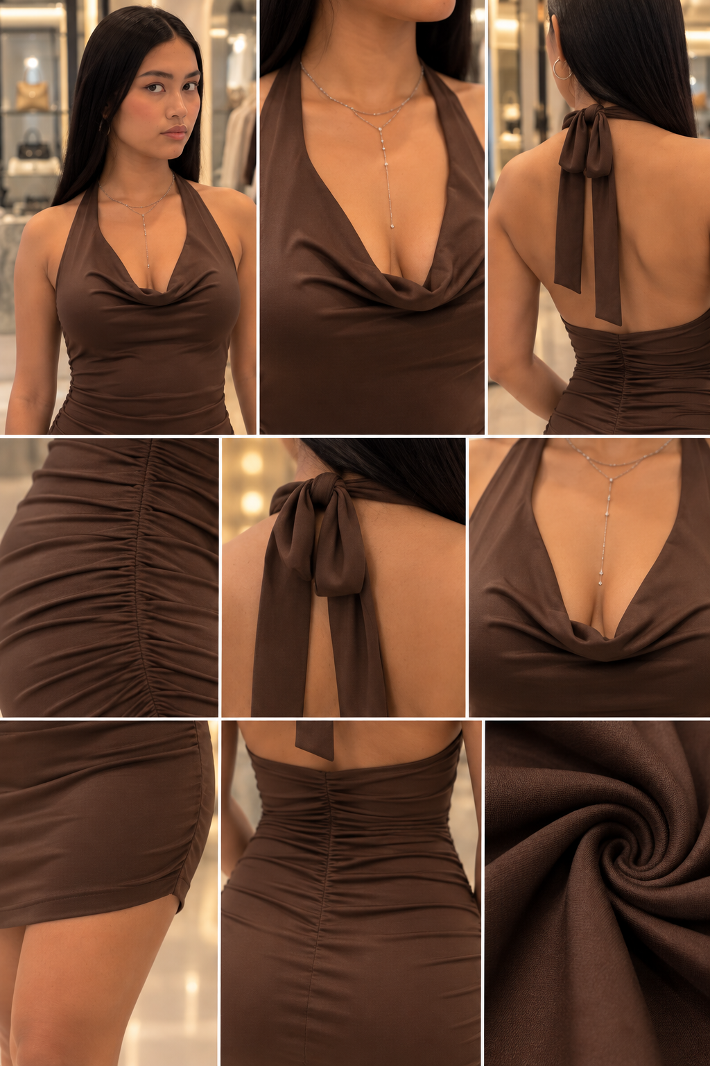 Vestido Siena – Halter Escote Drapeado
