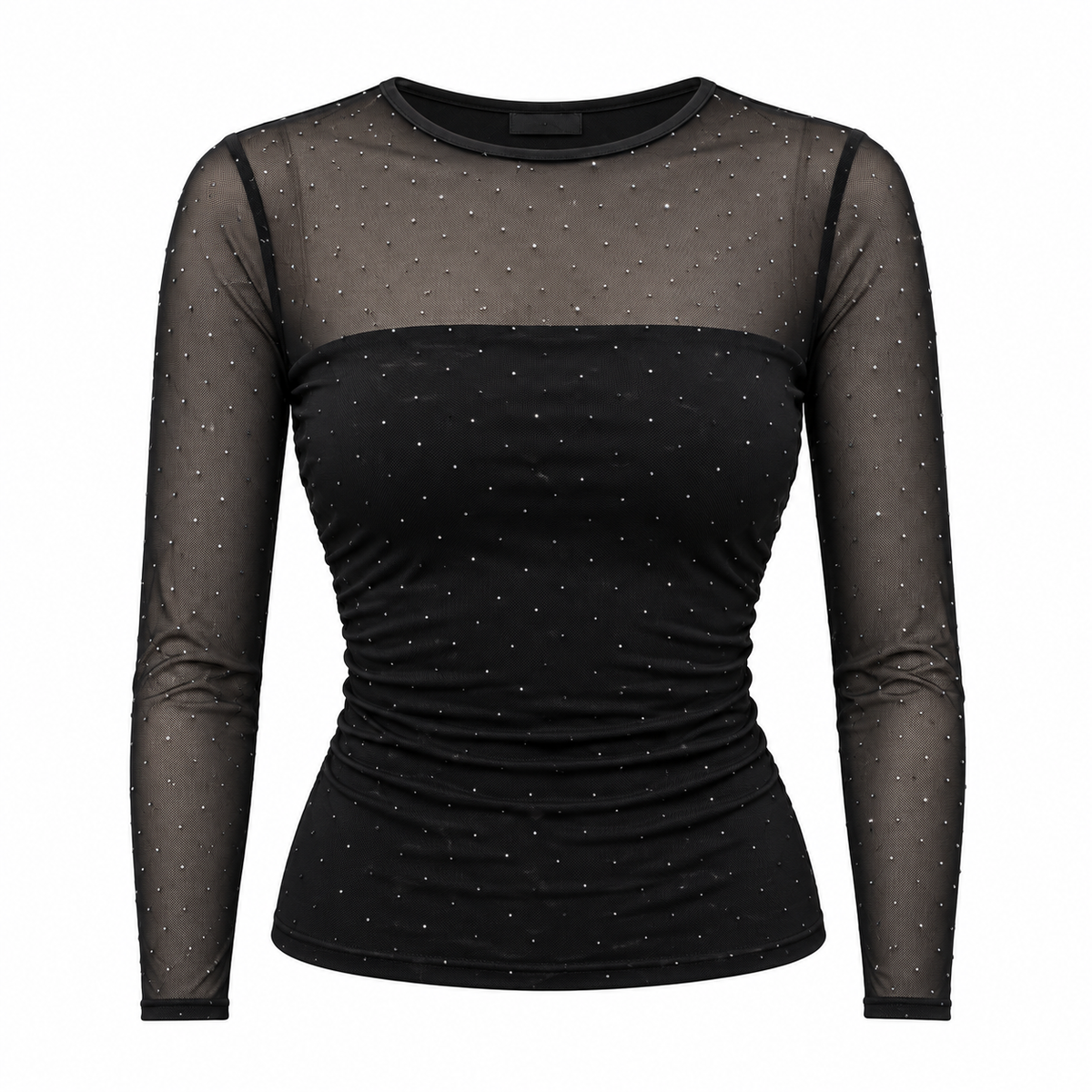 Blusa Mesh Crystal Éclat – Negro